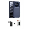 MARSİLYAN™- Redmi Note 14 Pro 4G Kılıf Eksen Form Prime - Şeffaf Hayalet Polymer Nano Ekran Koruyucu + PVD Metal Kamera Lens - SH