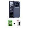 MARSİLYAN™- Redmi Note 14 Pro 4G Kılıf Eksen Form Prime - Şeffaf Hayalet Polymer Nano Ekran Koruyucu + Raze Metal Kamera Lens - GS