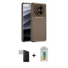 MARSİLYAN™- Redmi Note 14 Pro 4G Kılıf Eksen Form Prime - Şeffaf Polymer Nano Ekran Koruyucu + PVD Metal Kamera Lens - SH