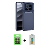 MARSİLYAN™- Redmi Note 14 Pro 4G Kılıf Eksen Form Prime - Şeffaf Polymer Nano Ekran Koruyucu + Raze Metal Kamera Lens - SH