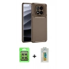 MARSİLYAN™- Redmi Note 14 Pro 4G Kılıf Eksen Form Prime - Şeffaf Polymer Nano Ekran Koruyucu + Raze Metal Kamera Lens - GS