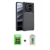 MARSİLYAN™- Redmi Note 14 Pro 4G Kılıf Eksen Form Prime - Şeffaf Polymer Nano Ekran Koruyucu + Raze Metal Kamera Lens - SH