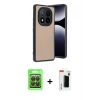 MARSİLYAN™- Redmi Note 14 Pro 4G Kılıf Kıvılcım Işık Serisi - Şeffaf Hayalet Polymer Nano Ekran Koruyucu + Raze Metal Kamera Lens - SH