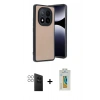MARSİLYAN™- Redmi Note 14 Pro 4G Kılıf Kıvılcım Işık Serisi - Şeffaf Polymer Nano Ekran Koruyucu + PVD Metal Kamera Lens - GS