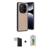 MARSİLYAN™- Redmi Note 14 Pro 4G Kılıf Kıvılcım Işık Serisi - Şeffaf Polymer Nano Ekran Koruyucu + PVD Metal Kamera Lens - SH