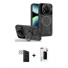 MARSİLYAN™- Redmi Note 14 Pro 4G Kılıf Kıvılcım Modern Serisi - Şeffaf Hayalet Polymer Nano Ekran Koruyucu + PVD Metal Kamera Lens - SH