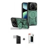 MARSİLYAN™- Redmi Note 14 Pro 4G Kılıf Kıvılcım Modern Serisi - Şeffaf Hayalet Polymer Nano Ekran Koruyucu + PVD Metal Kamera Lens - SH
