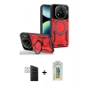 MARSİLYAN™- Redmi Note 14 Pro 4G Kılıf Kıvılcım Modern Serisi - Şeffaf Polymer Nano Ekran Koruyucu + PVD Metal Kamera Lens - GS