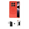 MARSİLYAN™- Redmi Note 14 Pro 4G Kılıf Ufuk Serisi - Şeffaf Hayalet Polymer Nano Ekran Koruyucu + PVD Metal Kamera Lens - GS