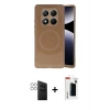 MARSİLYAN™- Redmi Note 14 Pro 4G Kılıf Ufuk Serisi - Şeffaf Hayalet Polymer Nano Ekran Koruyucu + PVD Metal Kamera Lens - GS