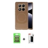 MARSİLYAN™- Redmi Note 14 Pro 4G Kılıf Ufuk Serisi - Şeffaf Hayalet Polymer Nano Ekran Koruyucu + Raze Metal Kamera Lens - GS