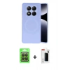 MARSİLYAN™- Redmi Note 14 Pro 4G Kılıf Ufuk Serisi - Şeffaf Hayalet Polymer Nano Ekran Koruyucu + Siyah Raze Metal Kamera Lens