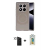 MARSİLYAN™- Redmi Note 14 Pro 4G Kılıf Ufuk Serisi - Şeffaf Polymer Nano Ekran Koruyucu + PVD Metal Kamera Lens - SH