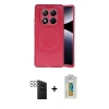MARSİLYAN™- Redmi Note 14 Pro 4G Kılıf Ufuk Serisi - Şeffaf Polymer Nano Ekran Koruyucu + PVD Metal Kamera Lens - SH