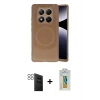 MARSİLYAN™- Redmi Note 14 Pro 4G Kılıf Ufuk Serisi - Şeffaf Polymer Nano Ekran Koruyucu + PVD Metal Kamera Lens - SH