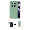 MARSİLYAN™- Redmi Note 14 Pro 4G Kılıf Ufuk Serisi - Şeffaf Polymer Nano Ekran Koruyucu + PVD Metal Kamera Lens - SH