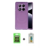 MARSİLYAN™- Redmi Note 14 Pro 4G Kılıf Ufuk Serisi - Şeffaf Polymer Nano Ekran Koruyucu + Raze Metal Kamera Lens - SH