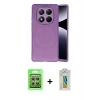 MARSİLYAN™- Redmi Note 14 Pro 4G Kılıf Ufuk Serisi - Şeffaf Polymer Nano Ekran Koruyucu + Raze Metal Kamera Lens - GS