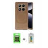 MARSİLYAN™- Redmi Note 14 Pro 4G Kılıf Ufuk Serisi - Şeffaf Polymer Nano Ekran Koruyucu + Raze Metal Kamera Lens - SH