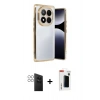 MARSİLYAN™- Redmi Note 14 Pro 4G Kılıf Vadi Minimal - Şeffaf Hayalet Polymer Nano Ekran Koruyucu + PVD Metal Kamera Lens - GS