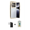 MARSİLYAN™- Redmi Note 14 Pro 4G Kılıf Vadi Minimal - Şeffaf Polymer Nano Ekran Koruyucu + PVD Metal Kamera Lens - GS