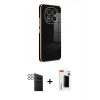 MARSİLYAN™- Redmi Note 14 Pro 4G Kılıf Yankı Serisi - Şeffaf Hayalet Polymer Nano Ekran Koruyucu + PVD Metal Kamera Lens - SH