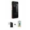 MARSİLYAN™- Redmi Note 14 Pro 4G Kılıf Yankı Serisi - Şeffaf Polymer Nano Ekran Koruyucu + PVD Metal Kamera Lens - GS