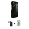 MARSİLYAN™- Redmi Note 14 Pro 4G Kılıf Yankı Serisi - Şeffaf Polymer Nano Ekran Koruyucu + PVD Metal Kamera Lens - SH