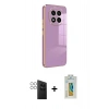 MARSİLYAN™- Redmi Note 14 Pro 4G Kılıf Yankı Serisi - Şeffaf Polymer Nano Ekran Koruyucu + PVD Metal Kamera Lens - GS