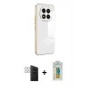 MARSİLYAN™- Redmi Note 14 Pro 4G Kılıf Yankı Serisi - Şeffaf Polymer Nano Ekran Koruyucu + PVD Metal Kamera Lens - GS