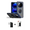 MARSİLYAN™- Redmi Note 14 Pro 4G Kılıf Yörünge Çizgi - Şeffaf Hayalet Polymer Nano Ekran Koruyucu + PVD Metal Kamera Lens - GS