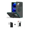 MARSİLYAN™- Redmi Note 14 Pro 4G Kılıf Yörünge Çizgi - Şeffaf Hayalet Polymer Nano Ekran Koruyucu + PVD Metal Kamera Lens - GS