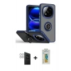 MARSİLYAN™- Redmi Note 14 Pro 4G Kılıf Yörünge Çizgi - Şeffaf Polymer Nano Ekran Koruyucu + PVD Metal Kamera Lens - GS