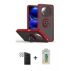 MARSİLYAN™- Redmi Note 14 Pro 4G Kılıf Yörünge Çizgi - Şeffaf Polymer Nano Ekran Koruyucu + PVD Metal Kamera Lens - SH