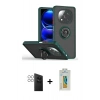 MARSİLYAN™- Redmi Note 14 Pro 4G Kılıf Yörünge Çizgi - Şeffaf Polymer Nano Ekran Koruyucu + PVD Metal Kamera Lens - GS