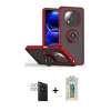 MARSİLYAN™- Redmi Note 14 Pro 4G Kılıf Yörünge Çizgi - Şeffaf Polymer Nano Ekran Koruyucu + PVD Metal Kamera Lens - GS