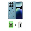 MARSİLYAN™- Redmi Note 14 Pro 4G Kılıf Yörünge Form - Şeffaf Hayalet Polymer Nano Ekran Koruyucu + Raze Metal Kamera Lens - GS