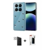 MARSİLYAN™- Redmi Note 14 Pro 4G Kılıf Yörünge Form - Şeffaf Hayalet Polymer Nano Ekran Koruyucu + Siyah PVD Metal Kamera Lens