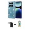 MARSİLYAN™- Redmi Note 14 Pro 4G Kılıf Yörünge Form - Şeffaf Polymer Nano Ekran Koruyucu + PVD Metal Kamera Lens - SH