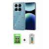 MARSİLYAN™- Redmi Note 14 Pro 4G Kılıf Yörünge Form - Şeffaf Polymer Nano Ekran Koruyucu + Raze Metal Kamera Lens - GS