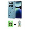 MARSİLYAN™- Redmi Note 14 Pro 4G Kılıf Yörünge Form - Şeffaf Polymer Nano Ekran Koruyucu + Raze Metal Kamera Lens - SH