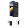 MARSİLYAN™- Redmi Note 14 Pro 4G Kılıf Yörünge Işık Serisi - Şeffaf Hayalet Polymer Nano Ekran Koruyucu + PVD Metal Kamera Lens - GS