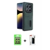MARSİLYAN™- Redmi Note 14 Pro 4G Kılıf Yörünge Işık Serisi - Şeffaf Hayalet Polymer Nano Ekran Koruyucu + Raze Metal Kamera Lens - GS