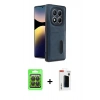 MARSİLYAN™- Redmi Note 14 Pro 4G Kılıf Yörünge Işık Serisi - Şeffaf Hayalet Polymer Nano Ekran Koruyucu + Raze Metal Kamera Lens - SH