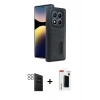 MARSİLYAN™- Redmi Note 14 Pro 4G Kılıf Yörünge Işık Serisi - Şeffaf Hayalet Polymer Nano Ekran Koruyucu + PVD Metal Kamera Lens - SH