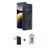MARSİLYAN™- Redmi Note 14 Pro 4G Kılıf Yörünge Işık Serisi - Şeffaf Polymer Nano Ekran Koruyucu + PVD Metal Kamera Lens - GS
