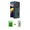 MARSİLYAN™- Redmi Note 14 Pro 4G Kılıf Yörünge Işık Serisi - Şeffaf Polymer Nano Ekran Koruyucu + Raze Metal Kamera Lens - SH