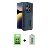 MARSİLYAN™- Redmi Note 14 Pro 4G Kılıf Yörünge Işık Serisi - Şeffaf Polymer Nano Ekran Koruyucu + Raze Metal Kamera Lens - GS