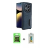MARSİLYAN™- Redmi Note 14 Pro 4G Kılıf Yörünge Işık Serisi - Şeffaf Polymer Nano Ekran Koruyucu + Raze Metal Kamera Lens - SH