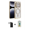 MARSİLYAN™- Redmi Note 14 Pro 4G Kılıf Zirve Doku Prime - Şeffaf Polymer Nano Ekran Koruyucu + PVD Metal Kamera Lens - SH
